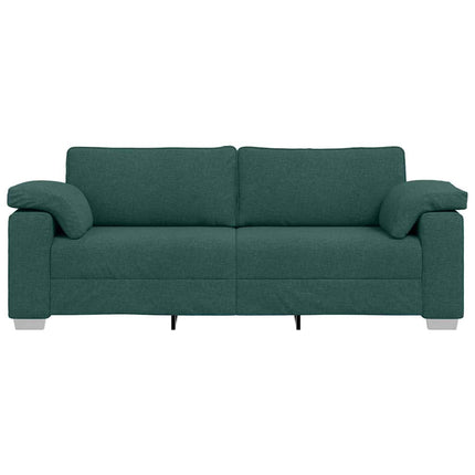 3-Sits soffa Mörkgrön 220 cm tyg
