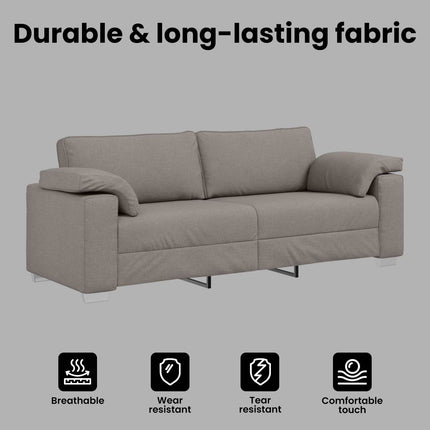 3-Sits soffa Taupe 220 cm tyg
