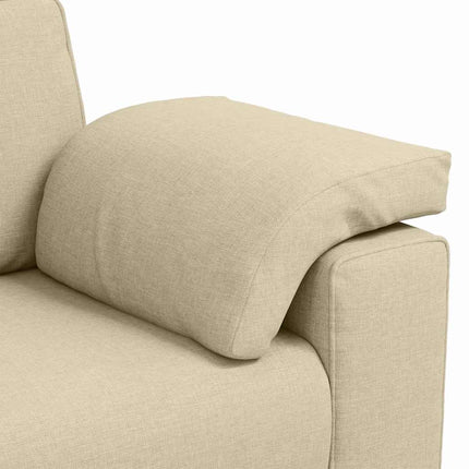 3-Sits soffa Kräm 220 cm tyg