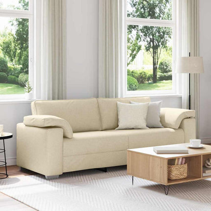 3-Sits soffa Kräm 220 cm tyg