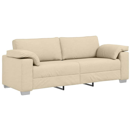 3-Sits soffa Kräm 220 cm tyg