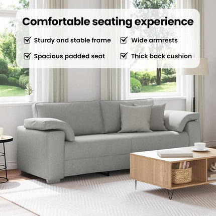 3-Sits soffa Moln Grå 220 cm tyg