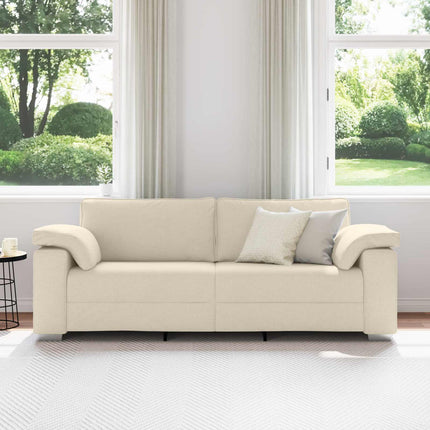 3-Sits soffa Beige 220 cm Linnenblandad tyg