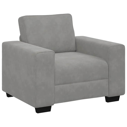 Soffstol ljusgrå 100x77x82 cm sammet