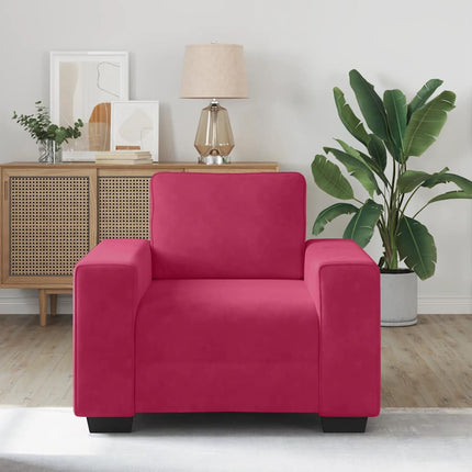 Soffstol vinröd 100x77x82 cm sammet