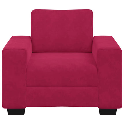 Soffstol vinröd 100x77x82 cm sammet