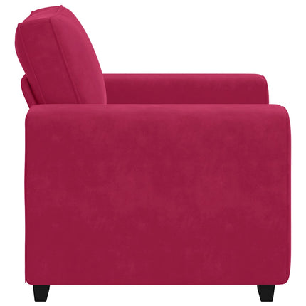 Soffstol vinröd 100x77x82 cm sammet