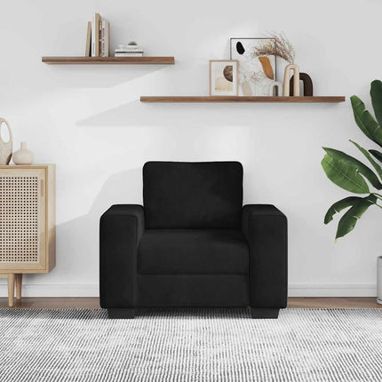 Soffstol svart 100x77x82 cm sammet