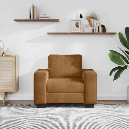 Soffstol brun 100x77x82 cm sammet