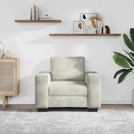 Soffstol gräddvit 100x77x82 cm sammet