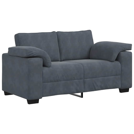 Loveseat soffa mörkgrå 160x77x82 cm sammet