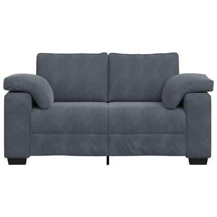 Loveseat soffa mörkgrå 160x77x82 cm sammet
