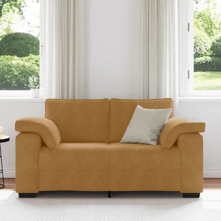 Loveseat soffa brun 160x77x82 cm sammet