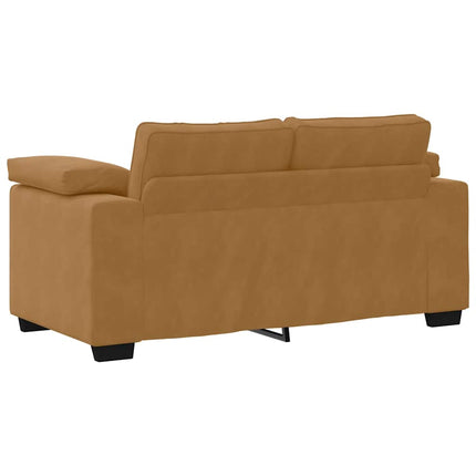 Loveseat soffa brun 160x77x82 cm sammet