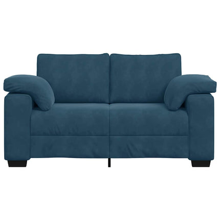 Tvåsitssoffa blå 160x77x82 cm sammet