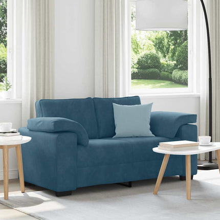 Tvåsitssoffa blå 160x77x82 cm sammet