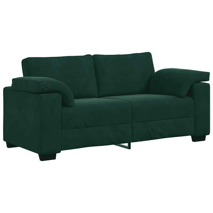Tvåsitssoffa mörkgrön 180x77x82 cm sammet