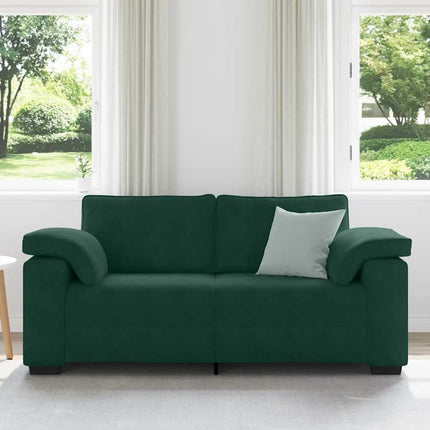Tvåsitssoffa mörkgrön 180x77x82 cm sammet