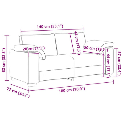 Tvåsitssoffa vinröd 180x77x82 cm sammet