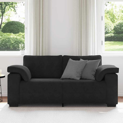 Loveseat soffa svart 180x77x82 cm sammet