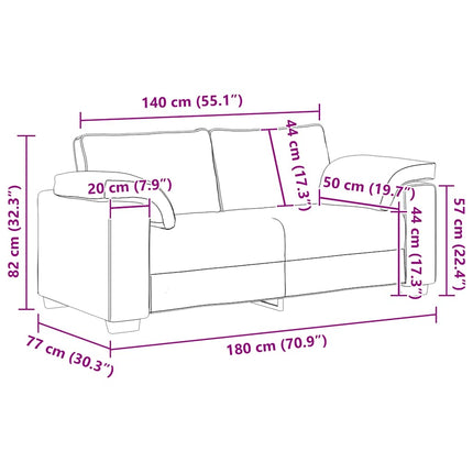 Loveseat soffa svart 180x77x82 cm sammet