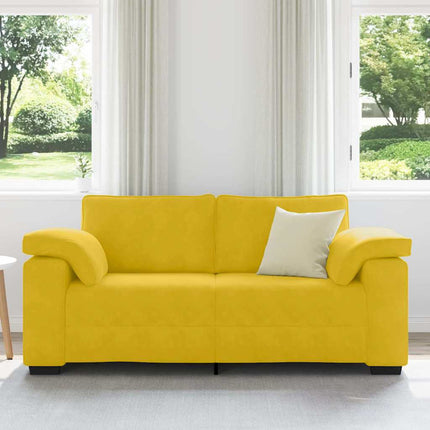 Tvåsitssoffa gul 180x77x82 cm sammet