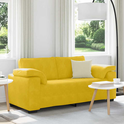 Tvåsitssoffa gul 180x77x82 cm sammet