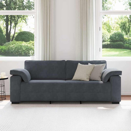 3-sitssoffa mörkgrå 220x77x82 cm sammet