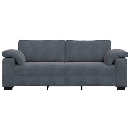 3-sitssoffa mörkgrå 220x77x82 cm sammet