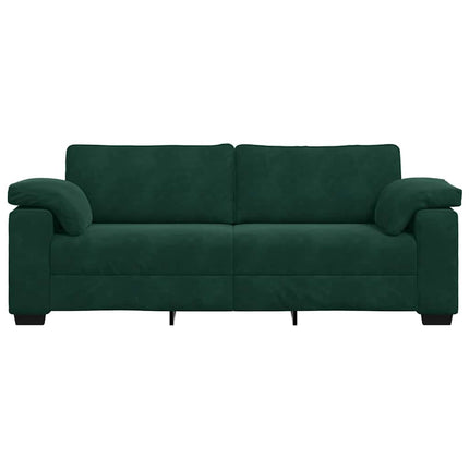 3-sitssoffa mörkgrön 220x77x82 cm sammet