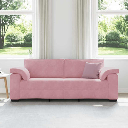 3-sitssoffa rosa 220x77x82 cm sammet