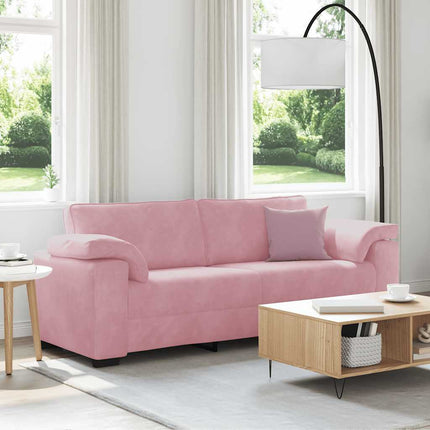 3-sitssoffa rosa 220x77x82 cm sammet