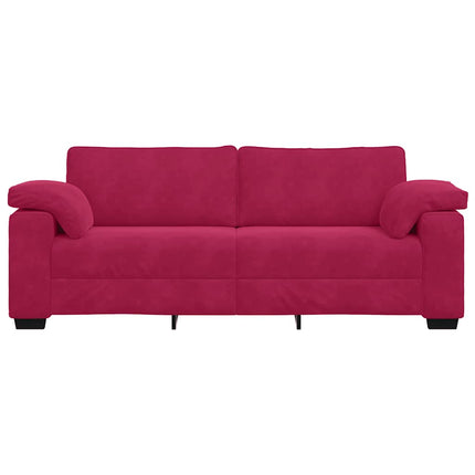 3-sitssoffa vinröd 220x77x82 cm sammet