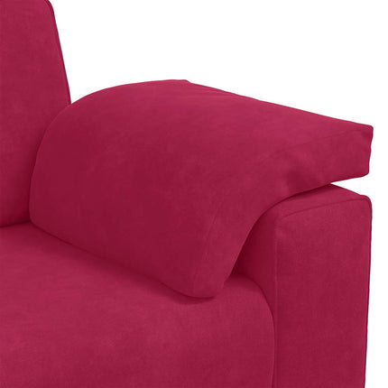3-sitssoffa vinröd 220x77x82 cm sammet