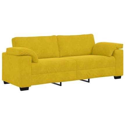 3-sitssoffa gul 220x77x82 cm sammet