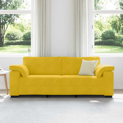 3-sitssoffa gul 220x77x82 cm sammet