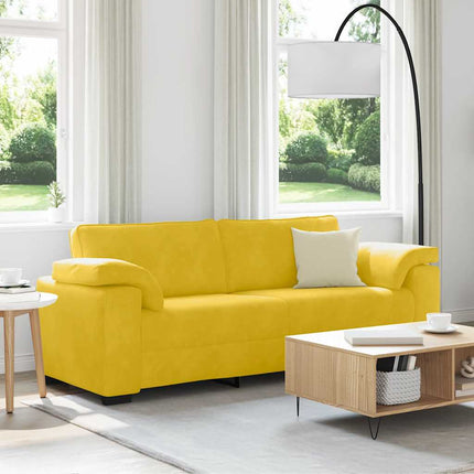 3-sitssoffa gul 220x77x82 cm sammet
