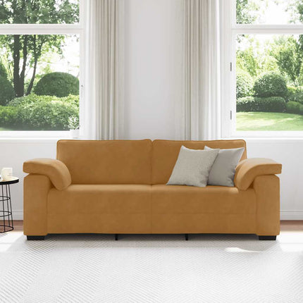 3-sitssoffa brun 220x77x82 cm sammet