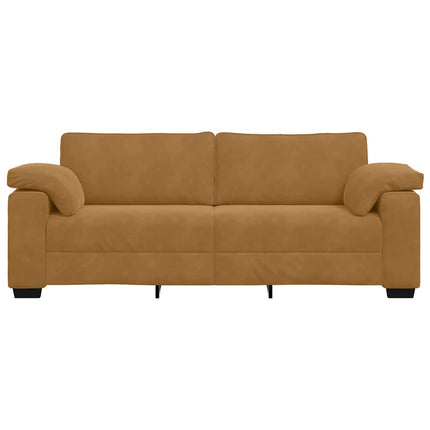 3-sitssoffa brun 220x77x82 cm sammet
