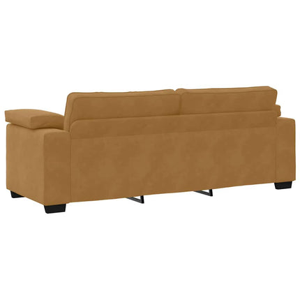 3-sitssoffa brun 220x77x82 cm sammet
