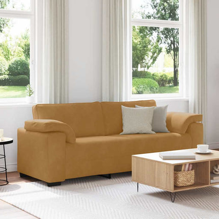 3-sitssoffa brun 220x77x82 cm sammet