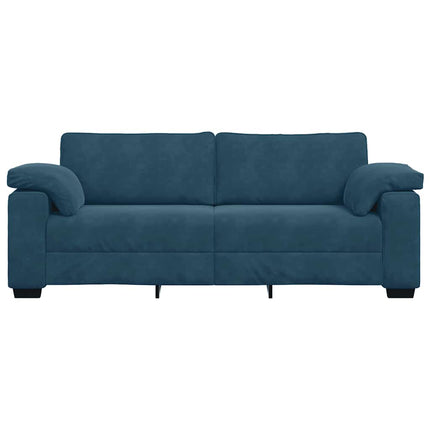 3-sitssoffa blå 220x77x82 cm sammet