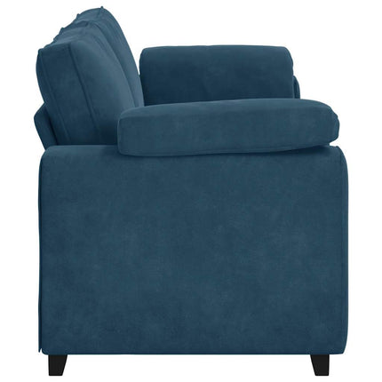 3-sitssoffa blå 220x77x82 cm sammet