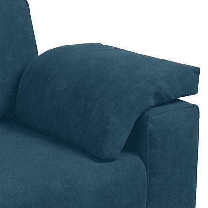 3-sitssoffa blå 220x77x82 cm sammet