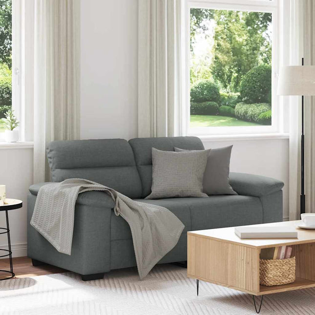2-sitssoffa mörkgrå 160x81x84 cm tyg