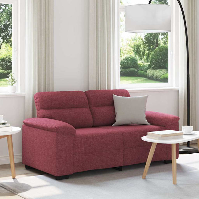 2-sitssoffa vinröd 160x81x84 cm tyg