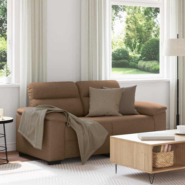 2-sitssoffa brun 160x81x84 cm tyg