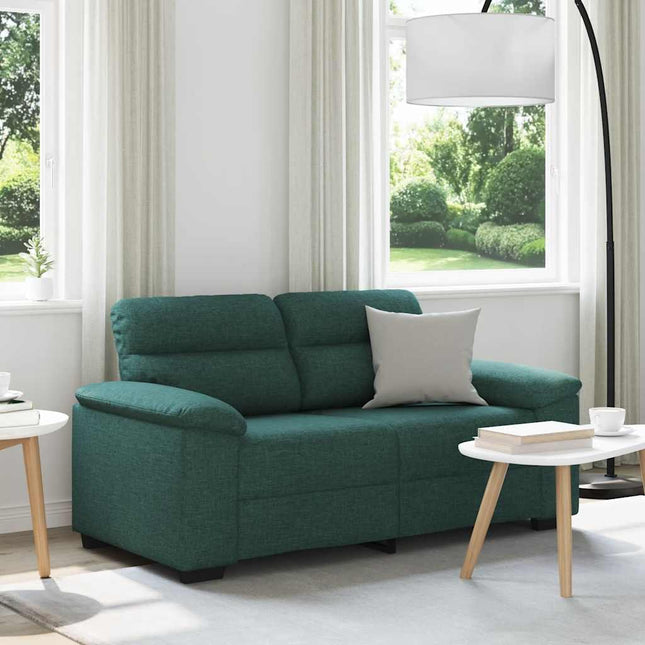 2-sitssoffa mörkgrön 160x81x84 cm tyg