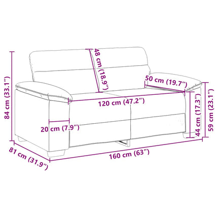 2-sitssoffa 160x81x84 cm linne