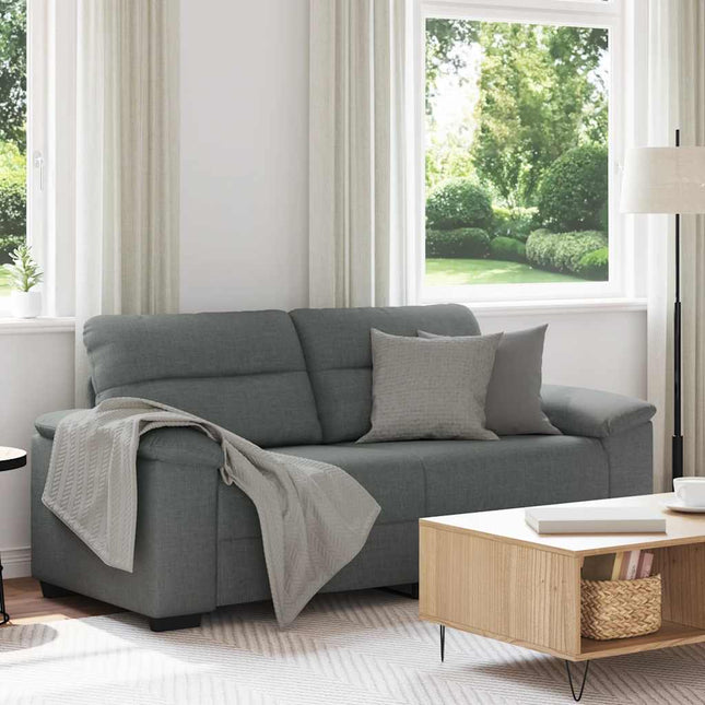 2-sitssoffa mörkgrå 180x81x84 cm tyg